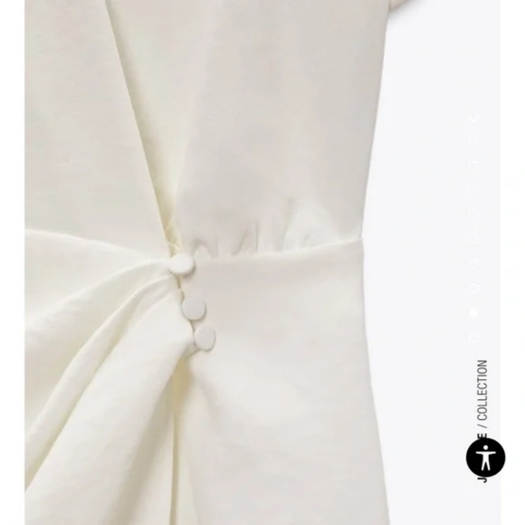 ZARA short wrap front dress - oyster color - Picture 3 of 6